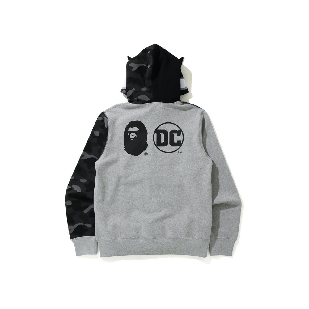 Bape X Dc Batman Full Zip Hoodie Gray Ofour