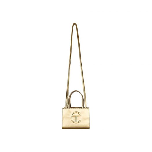Telfar Shopping Bag Small Gold in Vegan Leather with Silver-tone