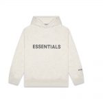 Fear Of God Essentials Pullover Hoodie Applique Logo Light Heather Oatmeal