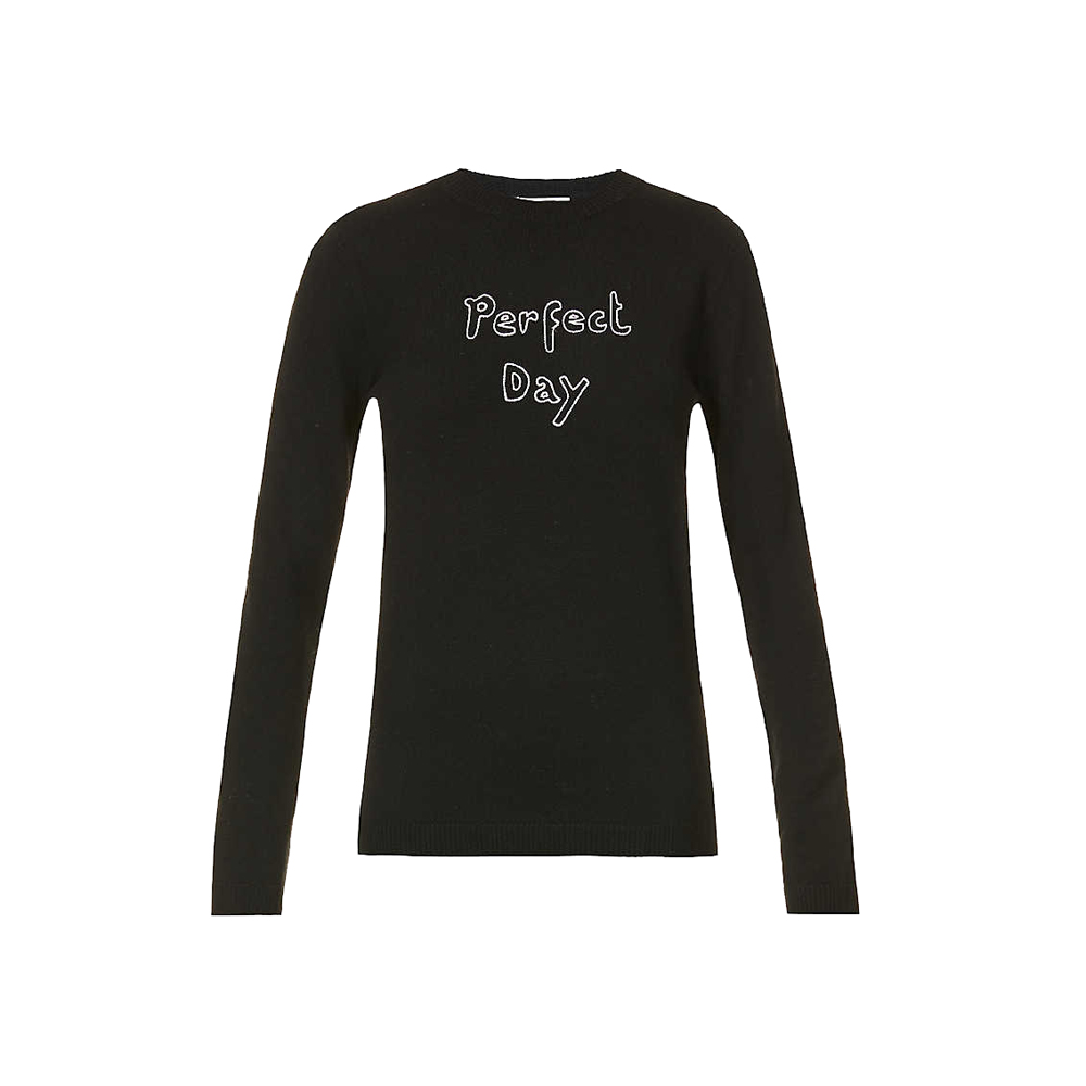 Bella Freud Perfect Day Slogan intarsia Merino Wool JumperBella