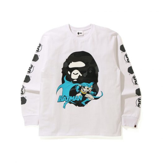 Bape X Dc Batman Long Sleeve Tee White