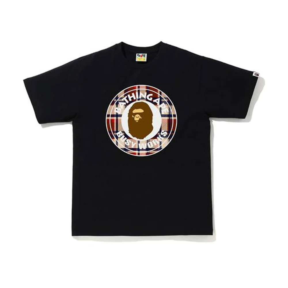 Bape Check Busy Works Tee Black/redBape Check Busy Works Tee Black