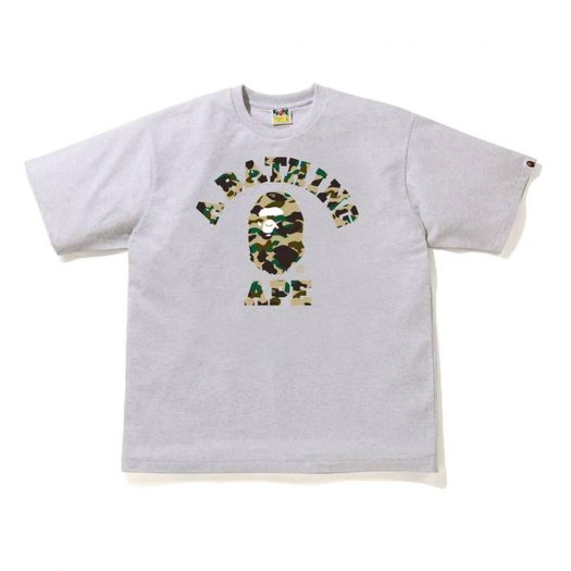 Bape 1st Camo College Relaxe Fit Tee Gray/yellow