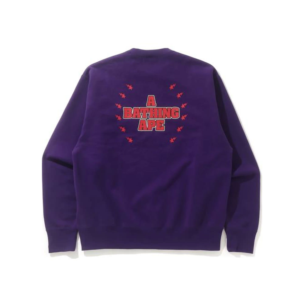 Bape Crystal Stone Relaxed Crewneck PurpleBape Crystal Stone Relaxed ...