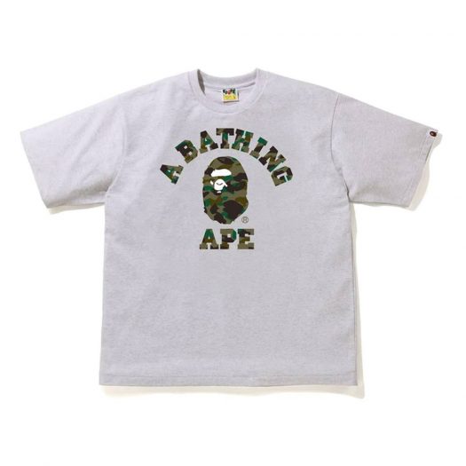 Bape 1st Camo College Relaxe Fit Tee Gray/green