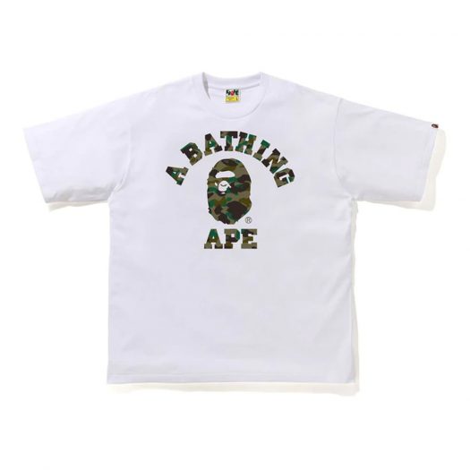 Bape 1st Camo College Relaxe Fit Tee White/green