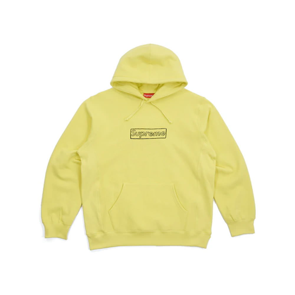 Supreme KAWS Chalk Logo Hooded Sweatshirt Light LemonSupreme KAWS Chalk  Logo Hooded Sweatshirt Light Lemon - OFour