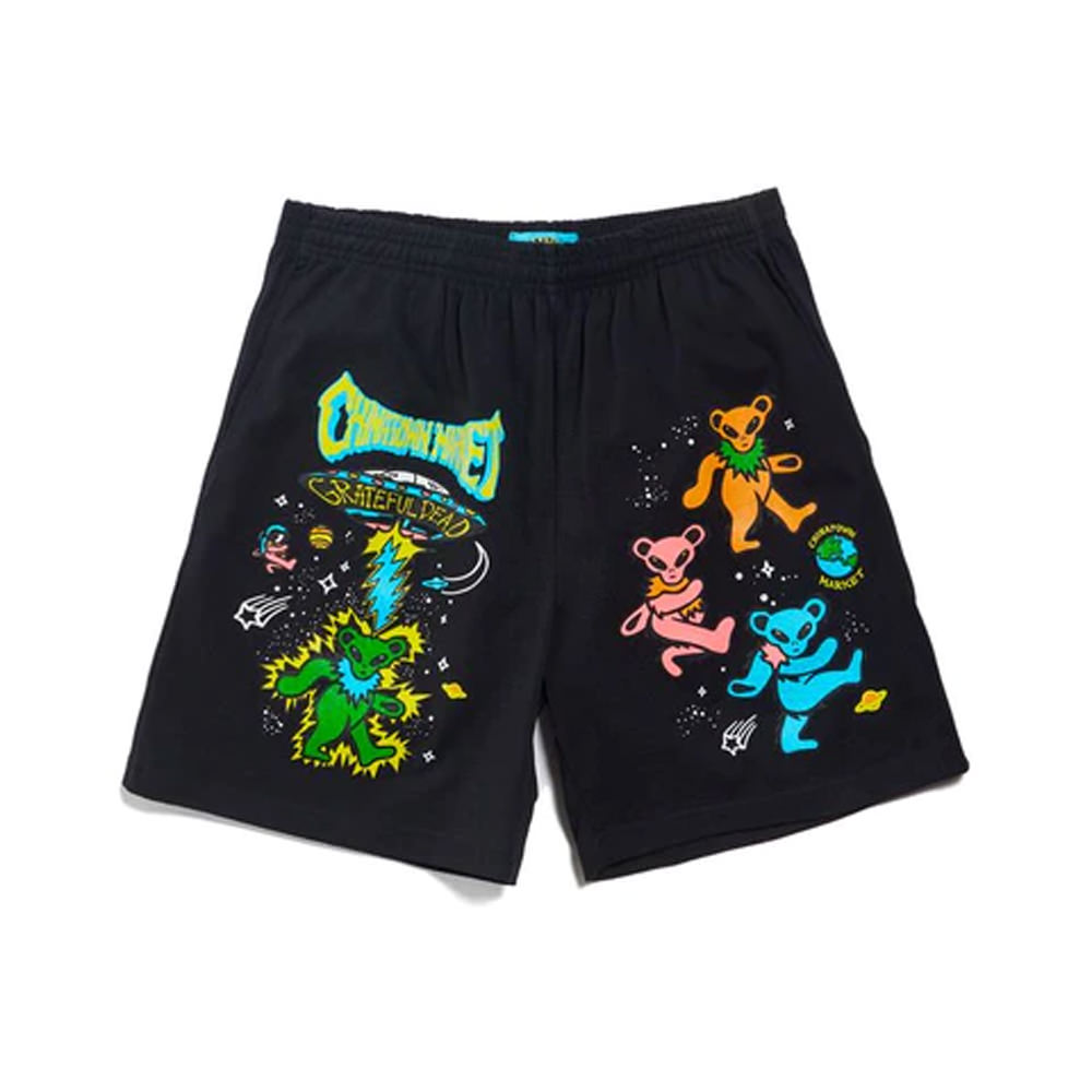 Market Grateful Dead Space Bears Shorts Black