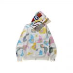 Bape Def Camo Shark Full Zip Hoodie White