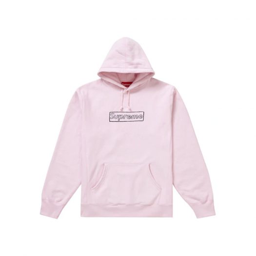 Supreme KAWS Chalk Logo Hooded Sweatshirt Light Pink