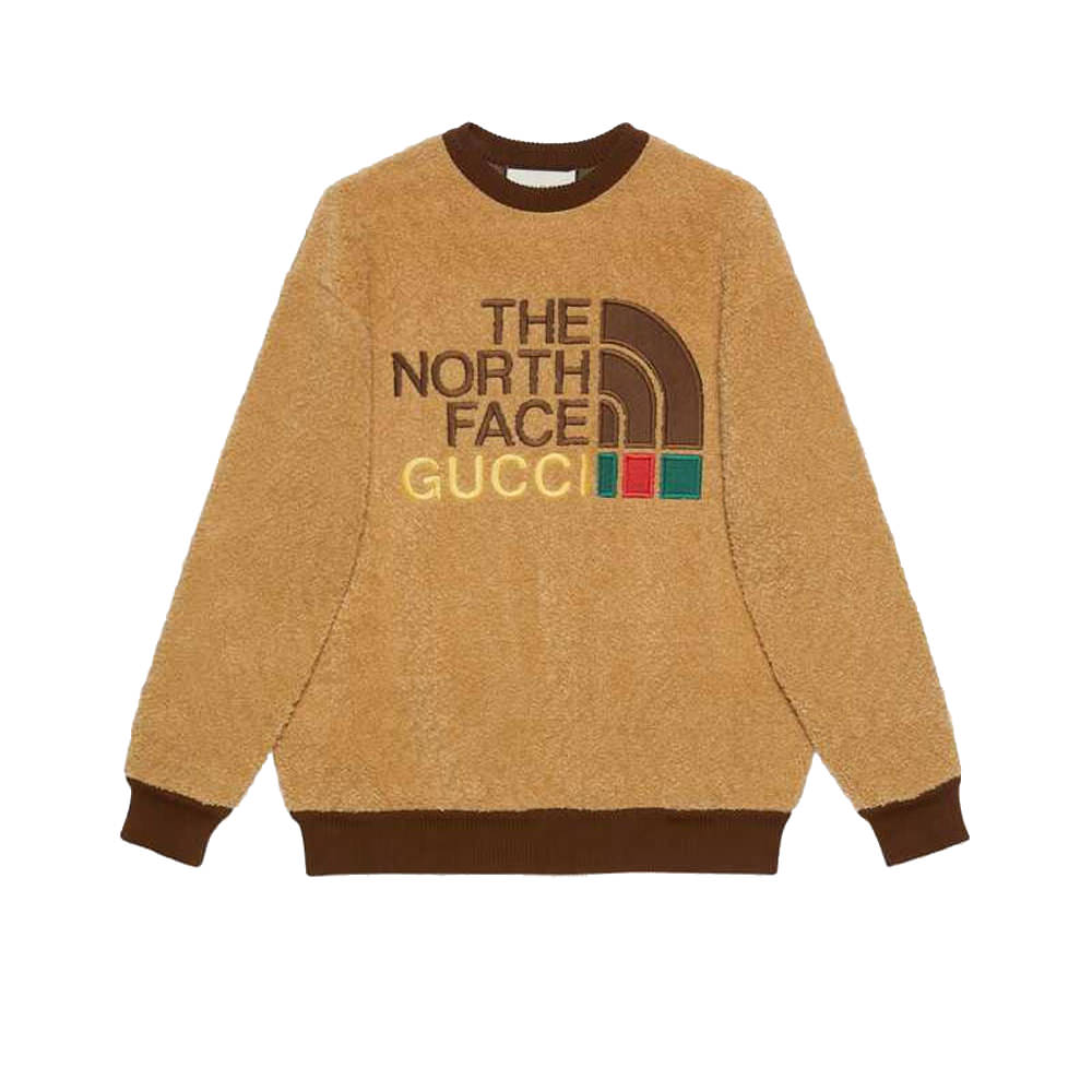 Gucci X The North Face Faux Fur Sweatshirt Brown for Women