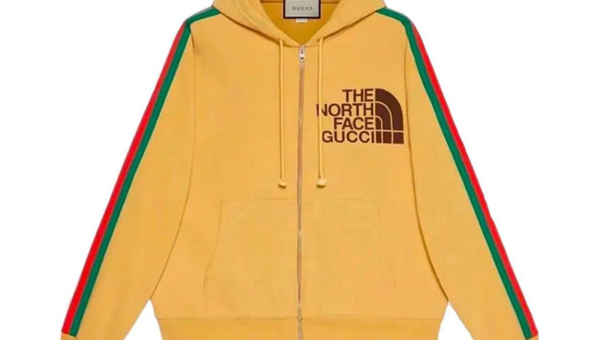 Gucci X The North Face Web Print Cotton Sweatshirt Goldgucci X The North Face Web Print Cotton Sweatshirt Gold Ofour