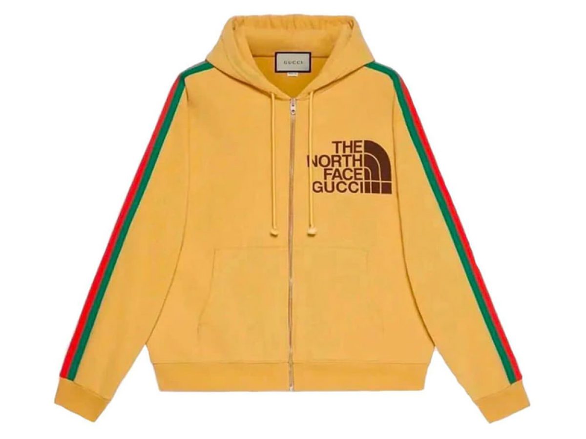 Gucci X The North Face Web Print Cotton Sweatshirt Goldgucci X The North Face Web Print Cotton Sweatshirt Gold Ofour