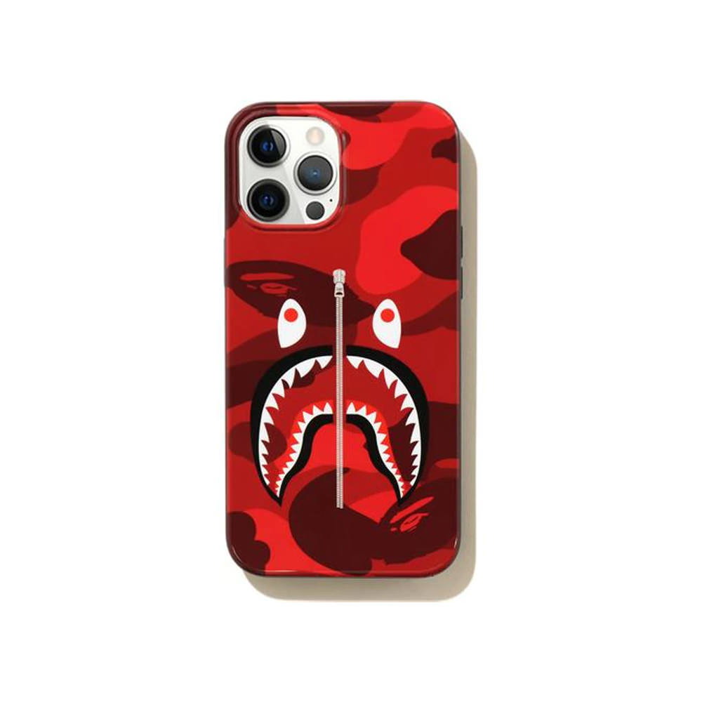 Bape Color Camo Shark Iphone 12 Pro Max Case Redbape Color Camo Shark Iphone 12 Pro Max Case Red Ofour