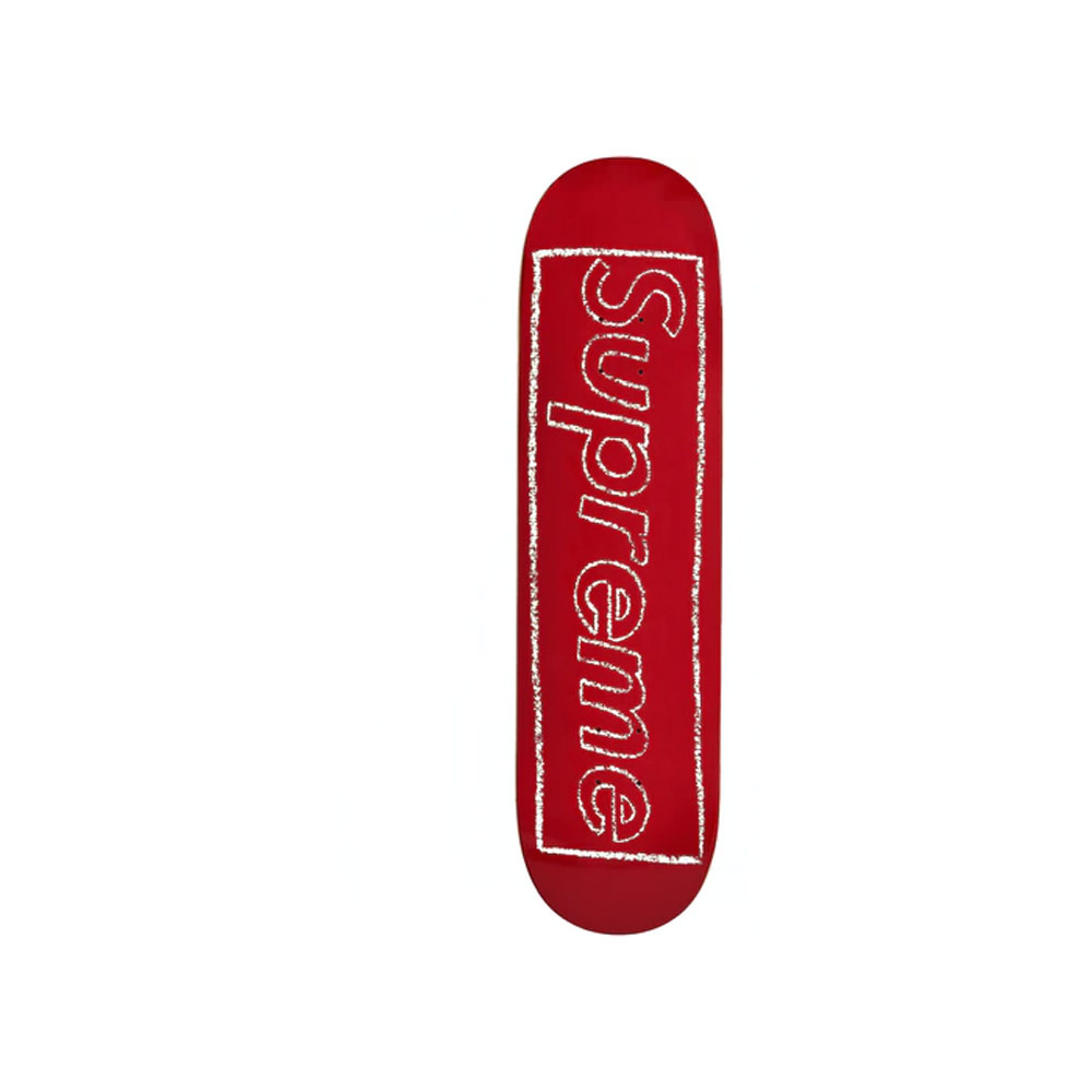 Supreme KAWS Chalk Logo Skateboard Deck RedSupreme KAWS Chalk Logo