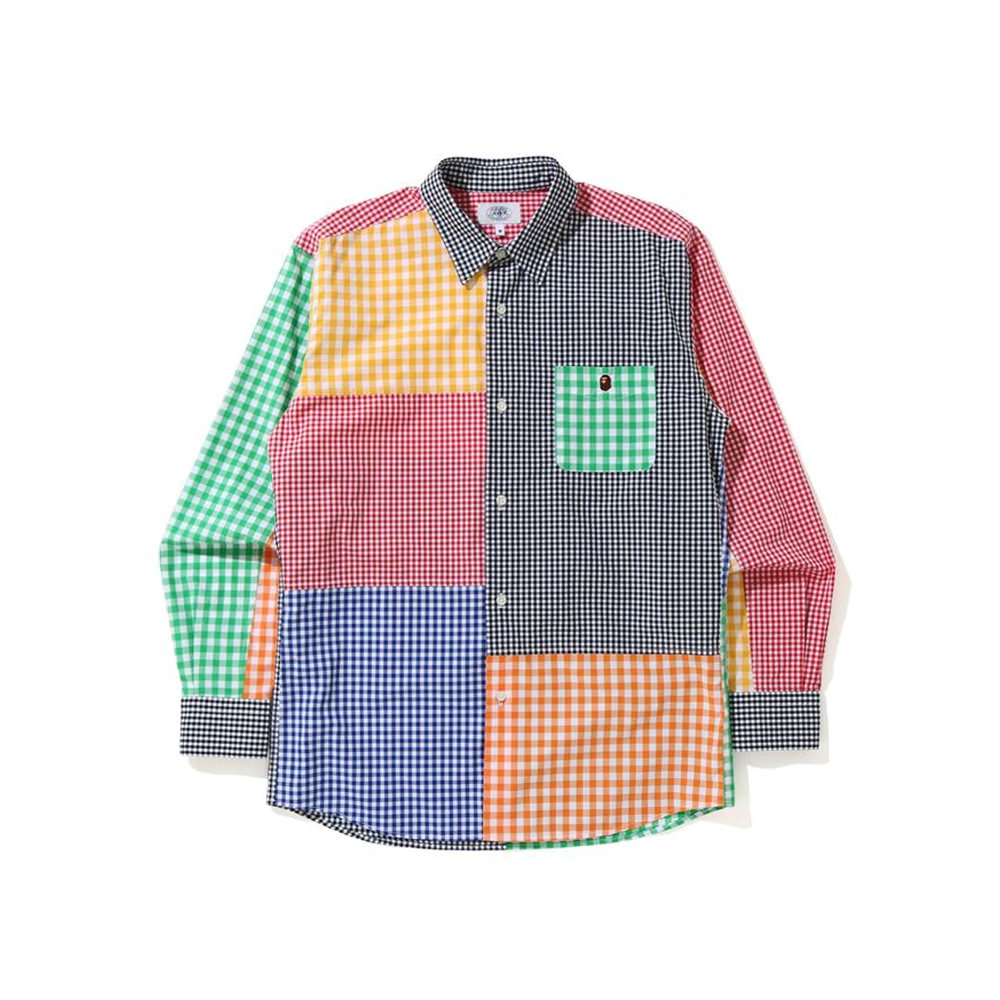 Bape Gingham Check Multi Pattern Shirt MultiBape Gingham Check