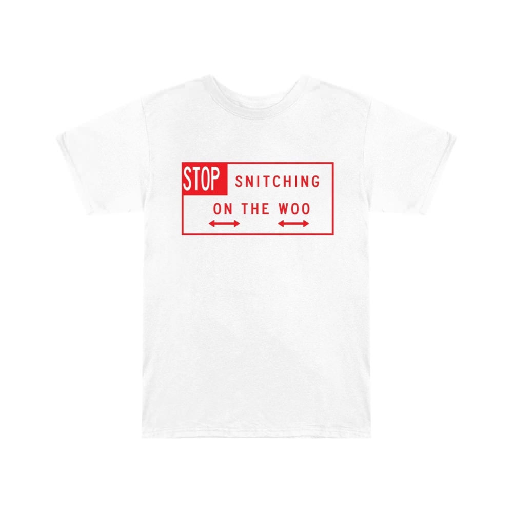 Pop Smoke x Vlone Stop Snitching T-Shirt White/RedPop Smoke x