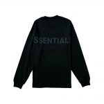 Fear Of God Essentials Logo Boxy Long Sleeve T-shirt Black/black