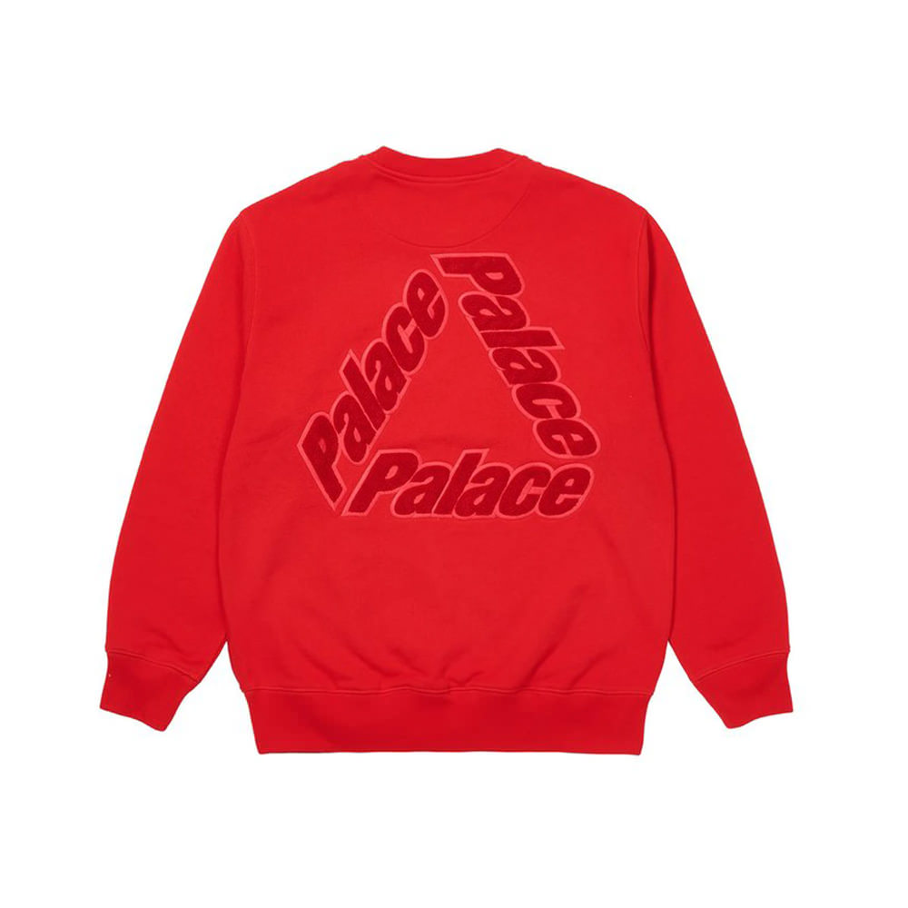 Palace P-3 Chenille Crew RedPalace P-3 Chenille Crew Red - OFour