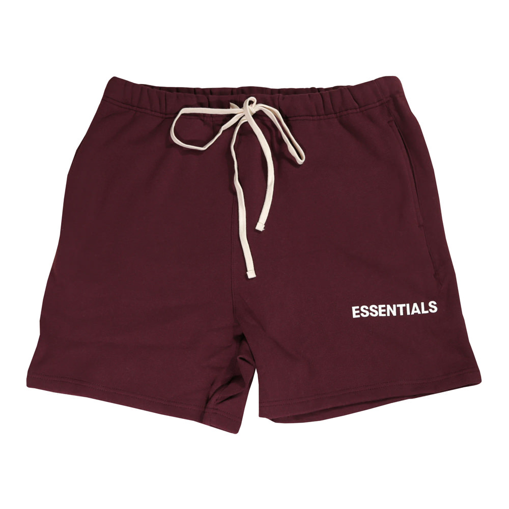 FEAR OF GOD Essentials Graphic Sweat Shorts BurgundyFEAR OF GOD ...