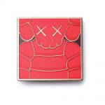 KAWS Brooklyn Museum WHAT PARTY Square Pin Red