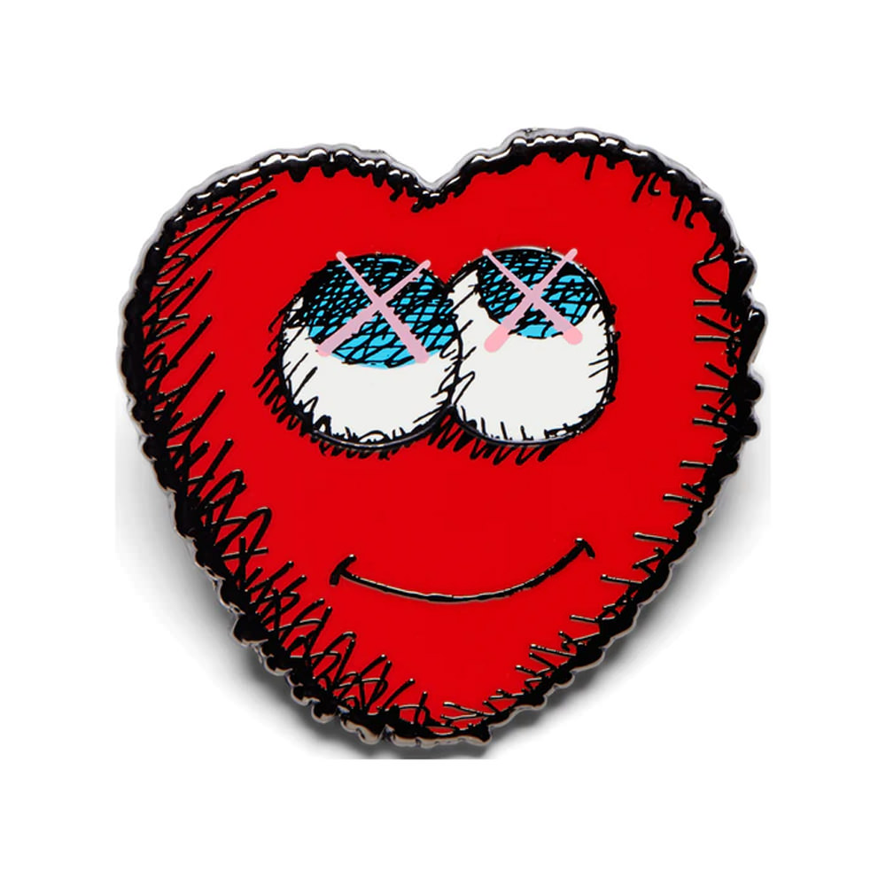 Kaws Heart Pin Redkaws Heart Pin Red Ofour