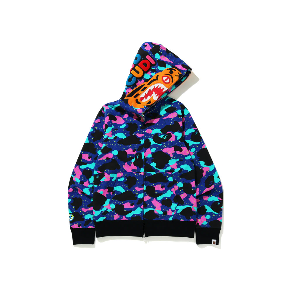 Bape x Kid Cudi Shark Full Zip Hoodie 'Navy' | Multi-Color | Men's Size 2XL