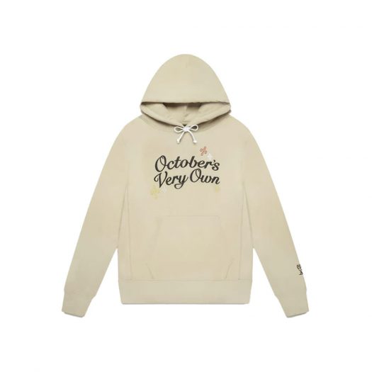 OVO Pompom Script Hoodie Beige