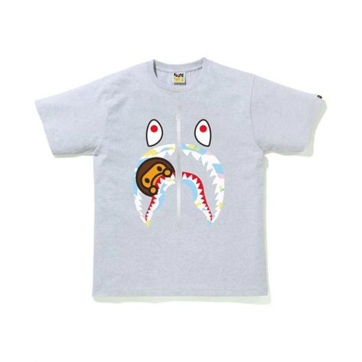 Bape New Multi Camo Milo Shark Tee Gray