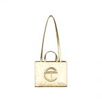 Telfar Shopping Bag Medium Gold in Vegan Leather with Silver-tone
