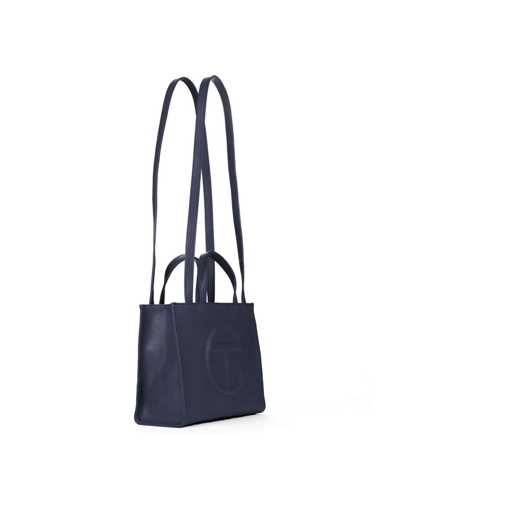 Telfar Shopping Bag Small Cobalt in Vegan Leather with Silver-tone - US