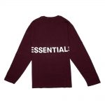 FEAR OF GOD Essentials Boxy Graphic Long Sleeve T-Shirt Burgundy