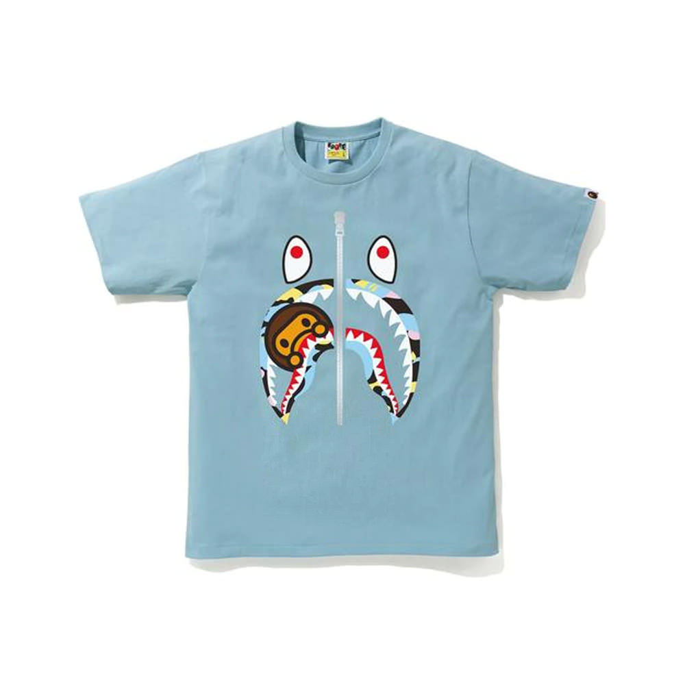 bape blue shark tee