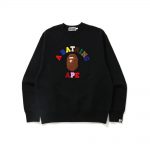 Bape College Applique Relaxed Fit Crewneck Black