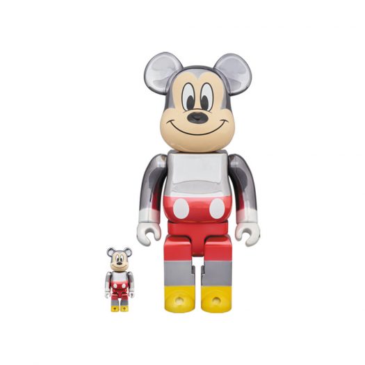 Bearbrick x Fragmentdesign Mickey Mouse Color Version 100% & 400% Silver