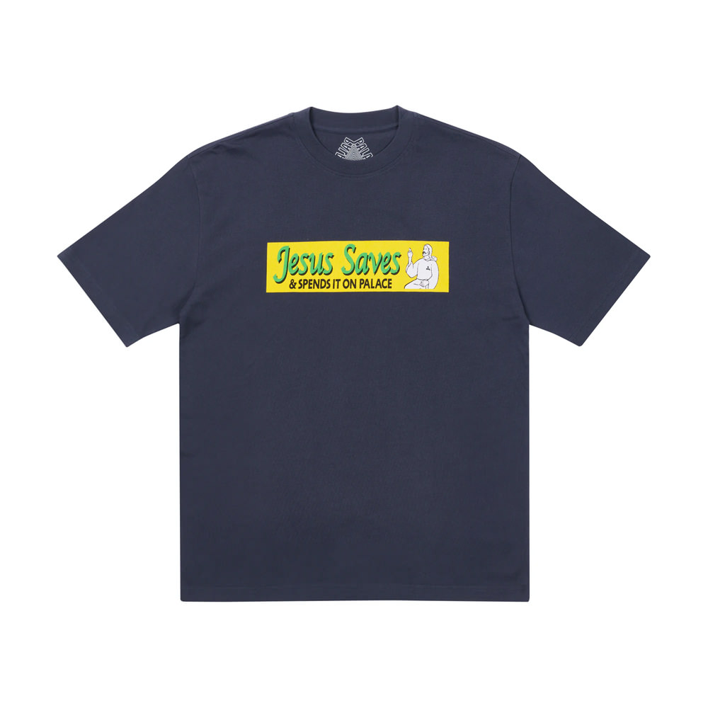 Palace Jesus Saves T-Shirt NavyPalace Jesus Saves T-Shirt Navy - OFour