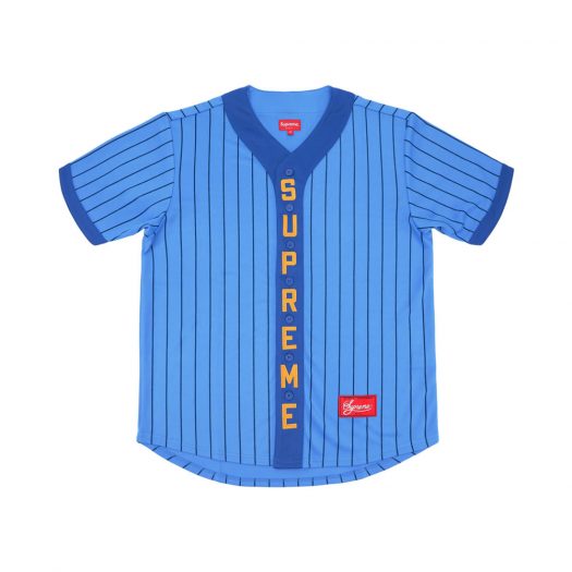 Supreme Vertical Logo Baseball Jersey Blue/Yellow