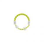Louis Vuitton Fluo Necklace Bracelet Yellow in Calfskin Leather with Silver-tone