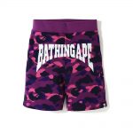 Bape Color Camo Logo Sweat Shorts Purple