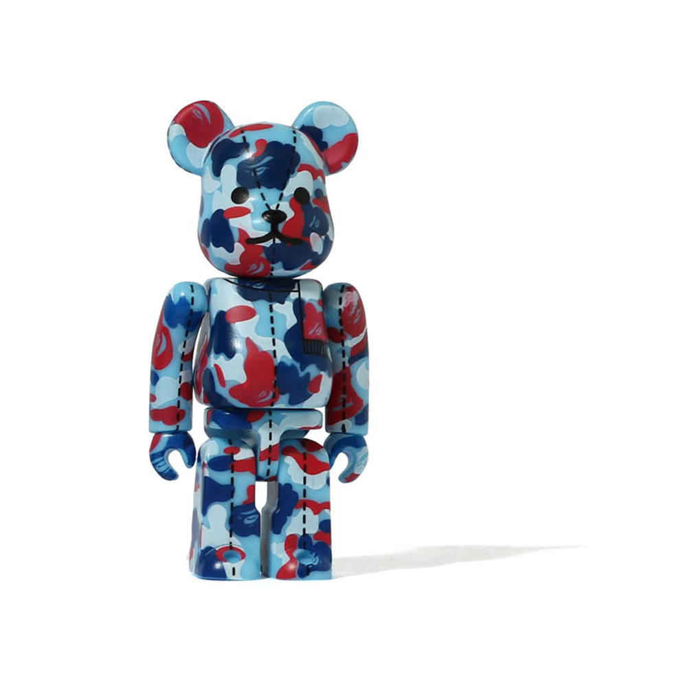 Bearbrick A Bathing Ape 28th Anniversary Camo #1 100% Blue/Red