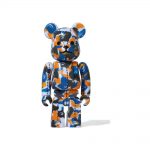 Bearbrick A Bathing Ape 28th Anniversary Camo #1 100% Blue/Orange