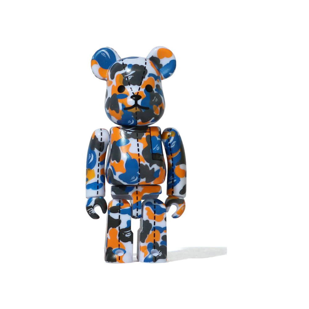 Bearbrick A Bathing Ape 28th Anniversary Camo #1 100% Blue/OrangeBearbrick  A Bathing Ape 28th Anniversary Camo #1 100% Blue/Orange - OFour