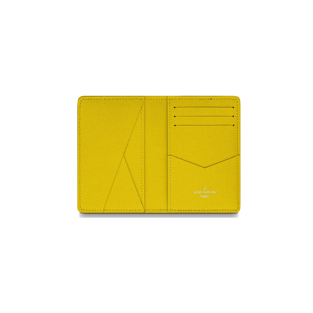 Louis Vuitton Pocket Organizer Damier Graphite Link Yellow Lining