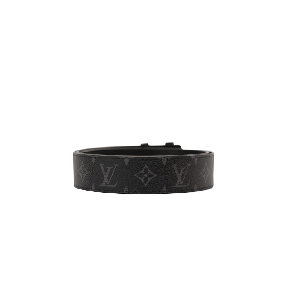 Louis Vuitton Initiales Belt Monogram Eclipse Black/Gray in Canvas with  Silver-tone - GB