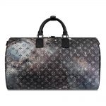 Louis Vuitton Keepall Bandouliere Monogram Galaxy 50 Black Multicolor in Coated Canvas with Black-tone