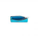 Louis Vuitton Coin Card Holder Monogram Eclipse Lagoon Blue in Taiga Cowhide Leather/Coated Canvas with Silver-tone