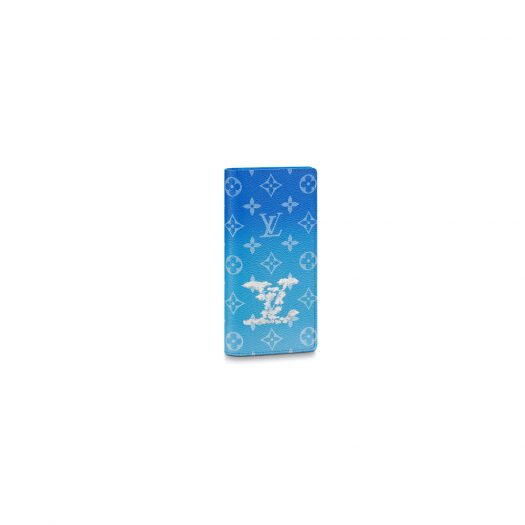 Louis Vuitton Brazza Wallet (16 Card Slot) Clouds Monogram Blue in Coated Canvas