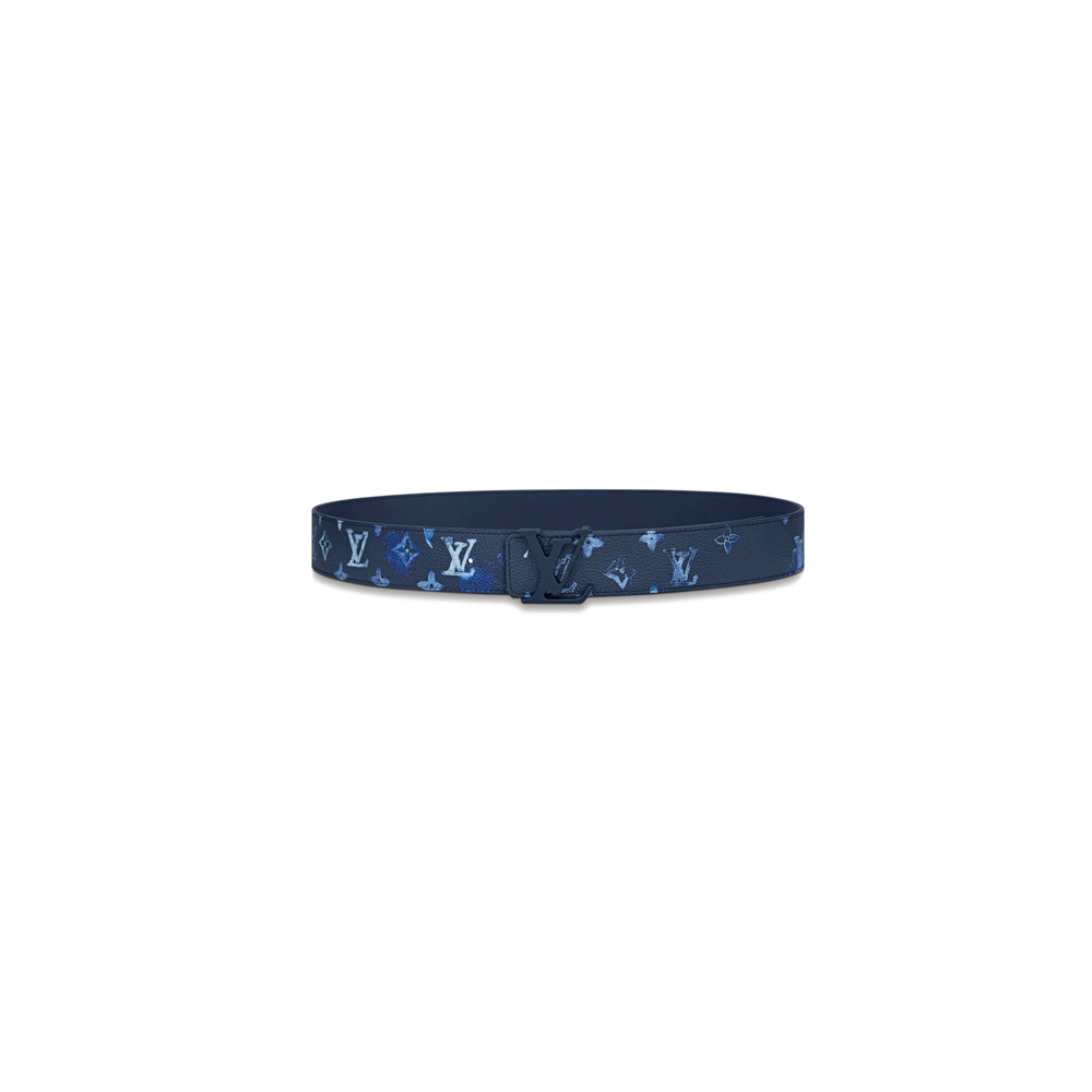 Louis Vuitton LV Shape Reversible Belt 40 MM Dark Blue in Canvas/Leather  with Blue-tone - US