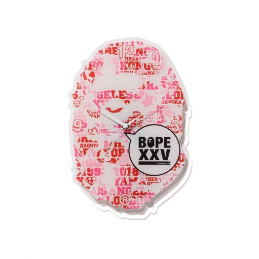 Bape Xxv Ape Head Clock Pink