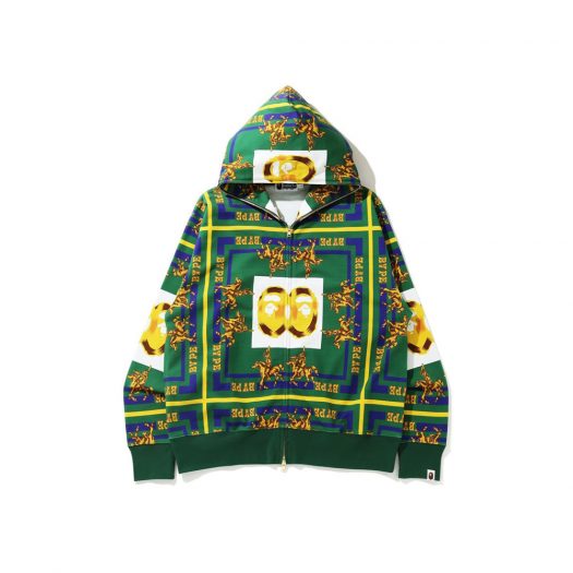 Bape Double Ape Head Relaxed Full Zip Hoodie Green